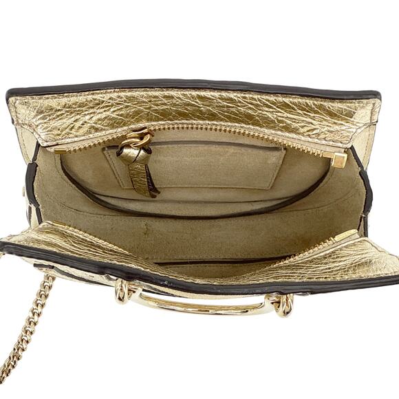 CHLOE Pixie Mini Convertible Belt Bag Metallic Gold - Picture 6 of 16